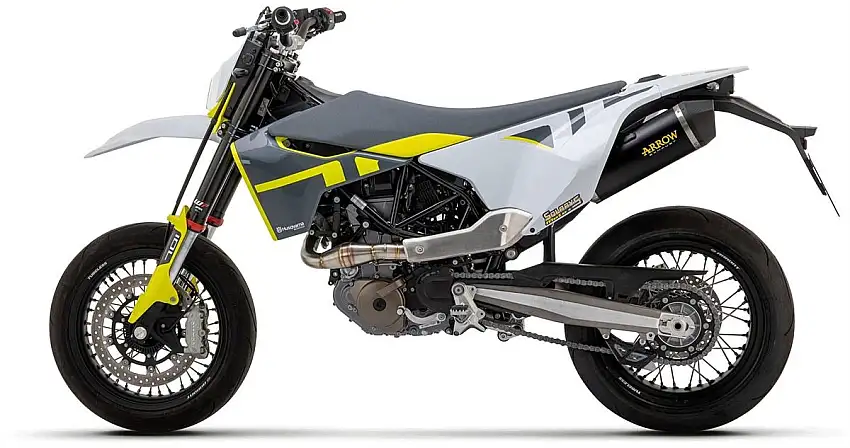 Collettori Arrow racing in acciaio inox con power bomb, intercambiabile con l'originale non omologato per Husqvarna 701 Supermotard 21-24