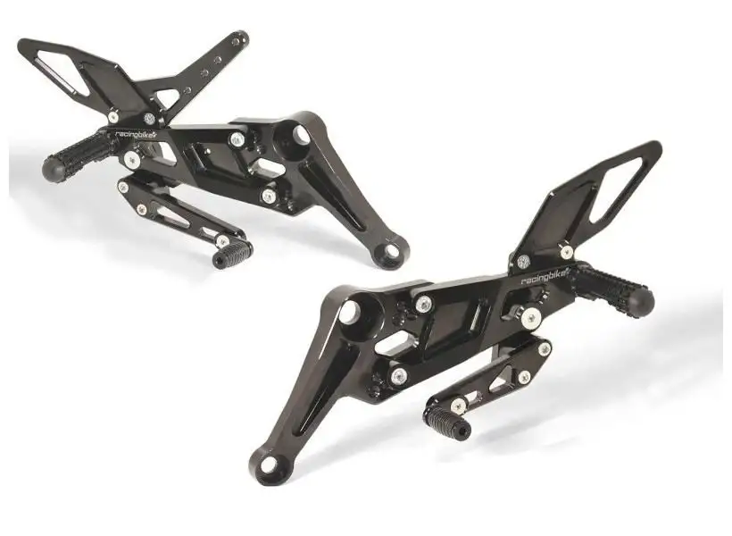 Pedane arretrate Racingbike per Aprilia RS 660 21-25 con poggiapiede fisso colore nero