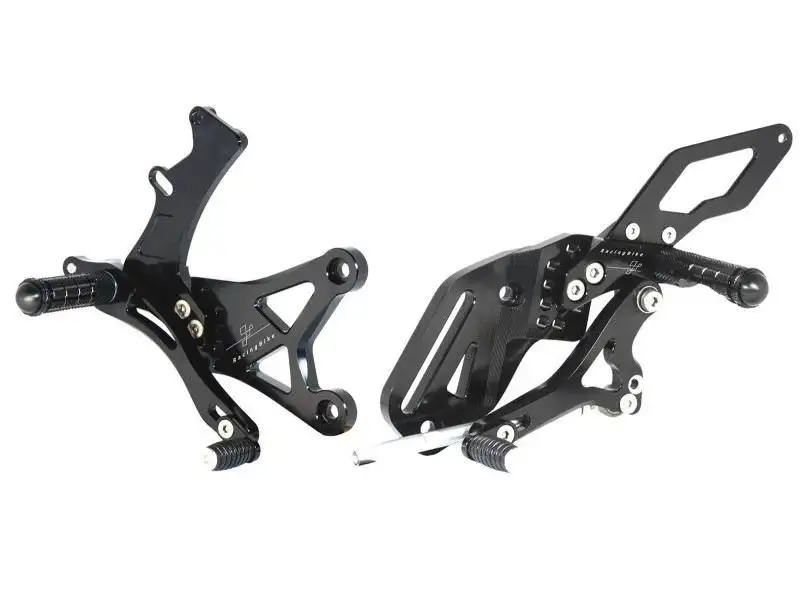 Pedane arretrate Racingbike per Kawasaki Ninja 400 18-24 con poggiapiede fisso colore nero