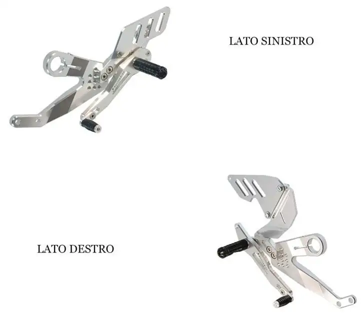 Pedane arretrate Racingbike per Yamaha MT-01 05-11 con poggiapiede fisso colore silver