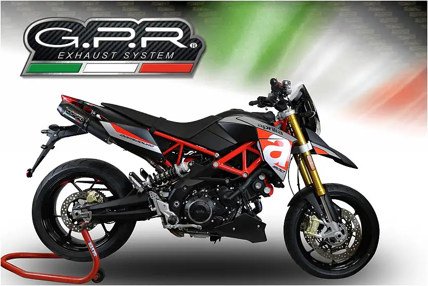 Terminali di scarico GPR furore nero non omologato per Aprilia Shiver 750 GT 08-16 (coppia)