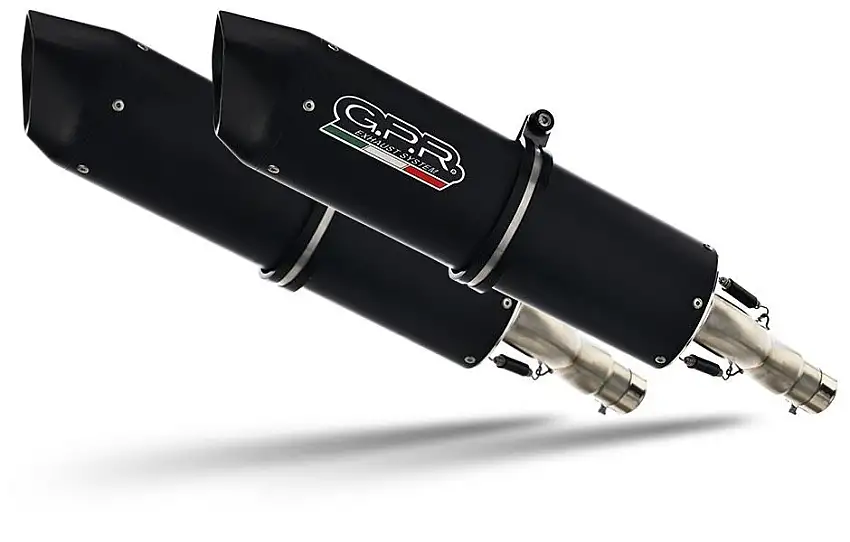 Terminali di scarico GPR furore nero omologato con catalizzatore per Kawasaki ZZR 1400 06-07 (coppia)