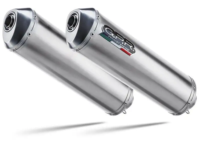 Terminali di scarico GPR satinox omologato con catalizzatore per Royal Enfield Interceptor 650 19-20 (coppia)