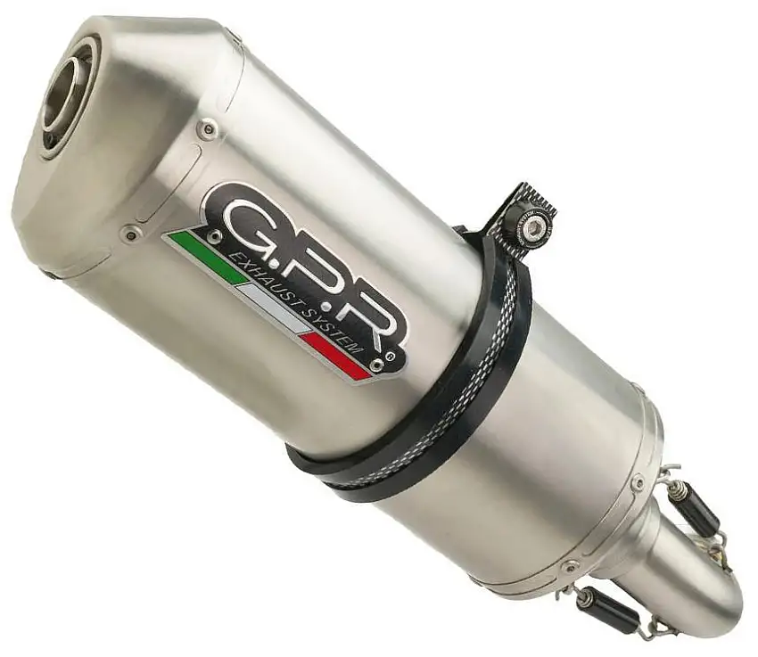 Terminali di scarico GPR satinox omologato con catalizzatore per Suzuki V-Strom 1000 02-13 (coppia)