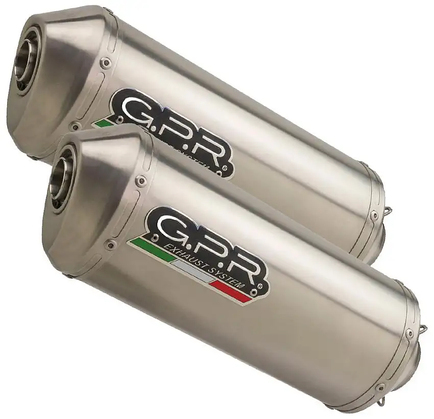 Terminali di scarico GPR satinox omologato con catalizzatore per Yamaha XTZ 660 Ténéré 08-16 (coppia)