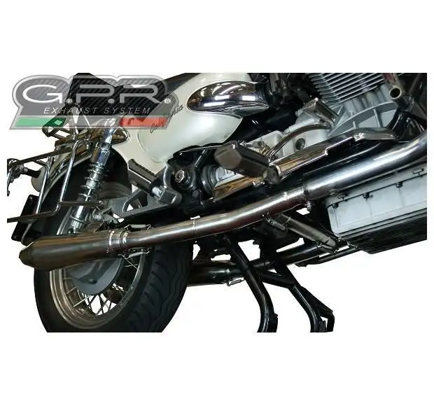Terminali di scarico GPR vintacone omologato con catalizzatore per Moto Guzzi California 1100 Special 97-03 (coppia)