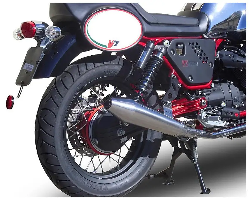 Terminali di scarico GPR vintacone omologato con catalizzatore per Moto Guzzi V7 II Racer ABS 15-16 (coppia)