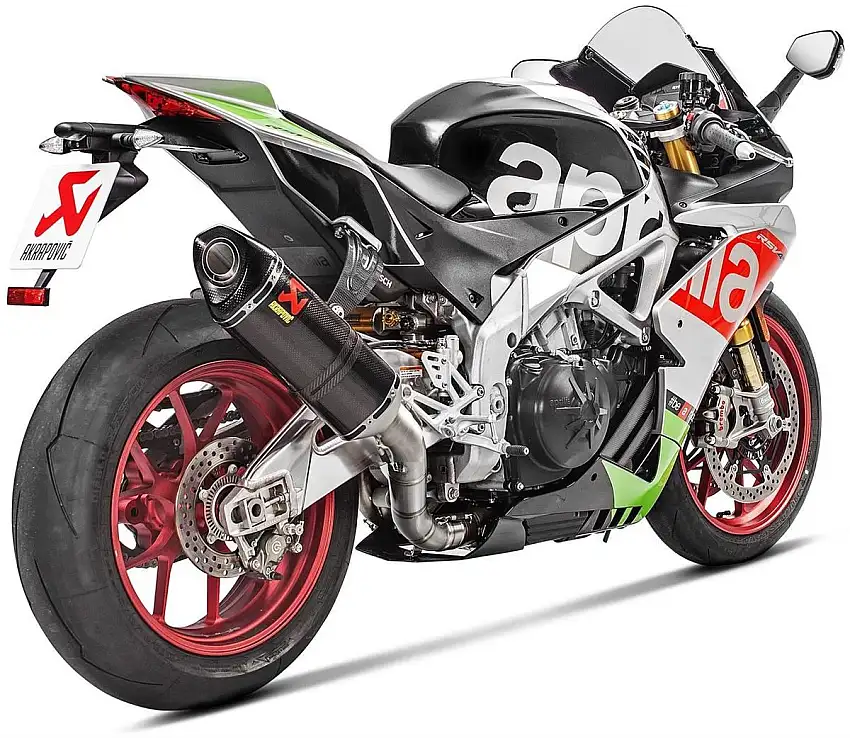 Scarico completo Akrapovic Evolution non omologato con collettori in titanio e terminale in carbonio per Aprilia RSV4 1000 15-20