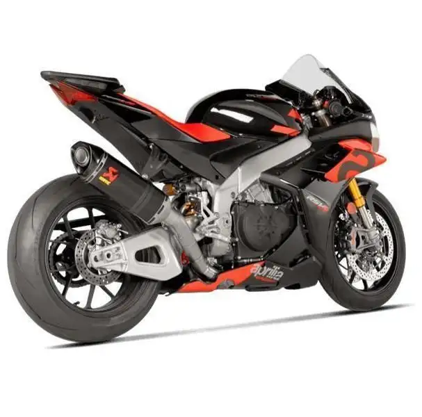 Scarico completo Akrapovic Evolution non omologato con collettori in titanio e terminale in carbonio per Aprilia RSV4 1100 21-24