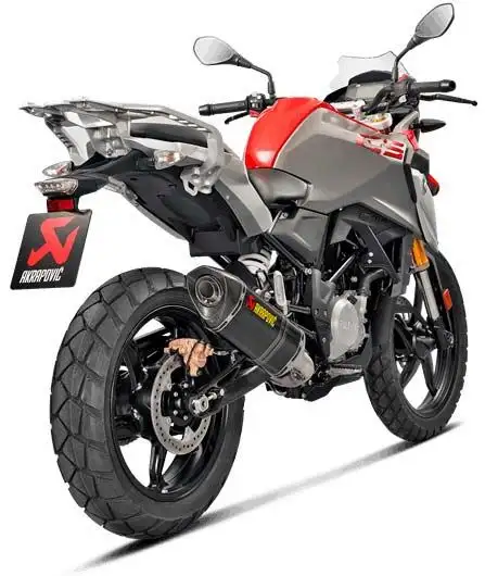 Scarico completo Akrapovic Racing non omologato con collettori in acciaio e terminale in carbonio per BMW G 310 GS 17-24