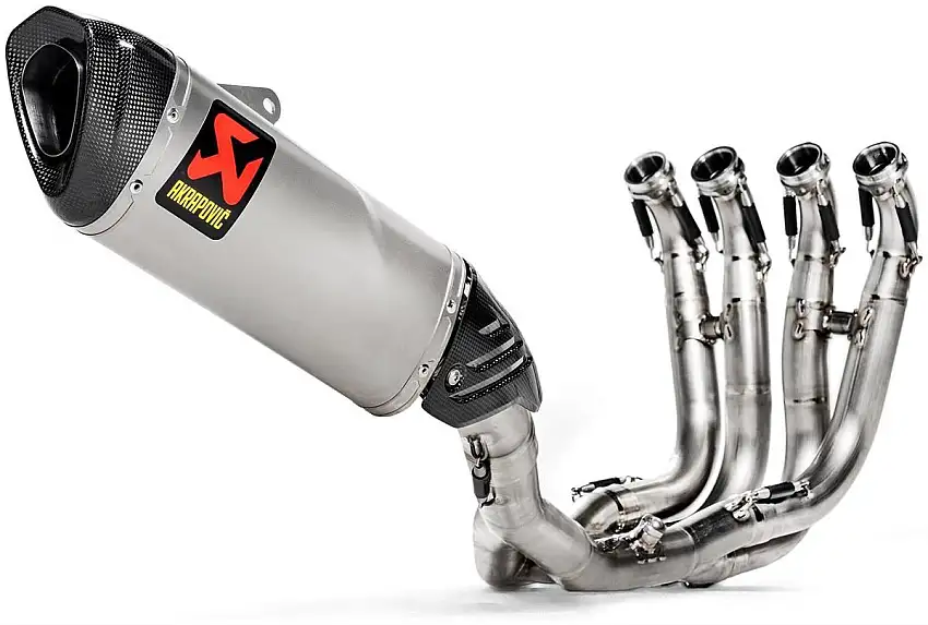 Scarico completo Akrapovic Evolution non omologato con collettori in titanio e terminale in titanio con fondello in carbonio per BMW S 1000 RR 19-25