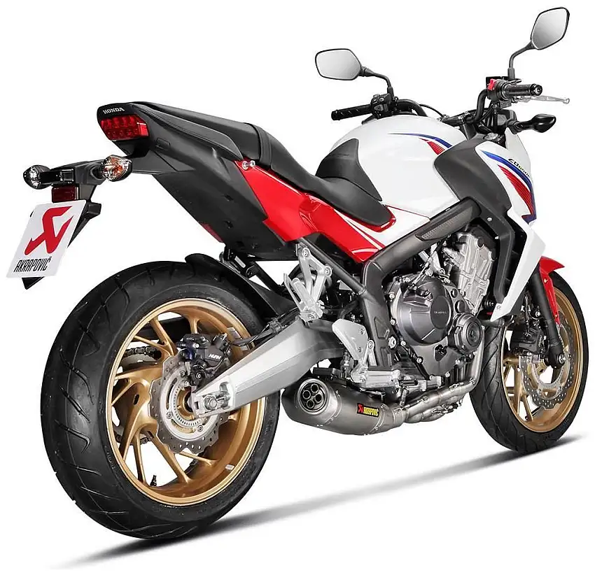Scarico completo Akrapovic Racing omologato con collettori in acciaio e terminale in titanio per Honda CB 650 F 14-16