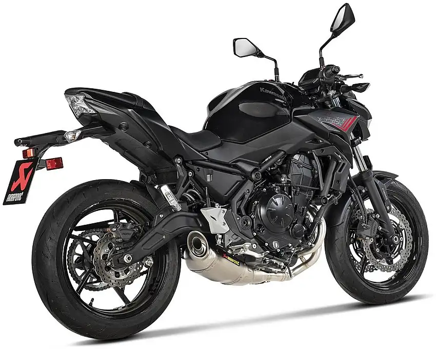 Scarico completo Akrapovic Racing non omologato con collettori in acciaio e terminale in titanio per Kawasaki Z 650 17-25