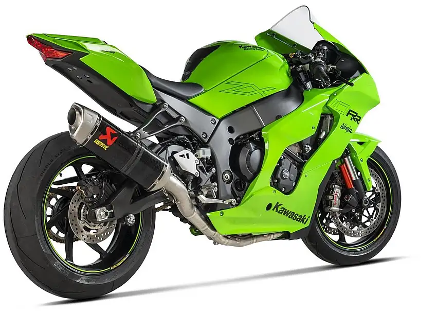 Scarico completo Akrapovic Evolution non omologato con collettori in titanio e terminale in carbonio per Kawasaki ZX-10R 21-24