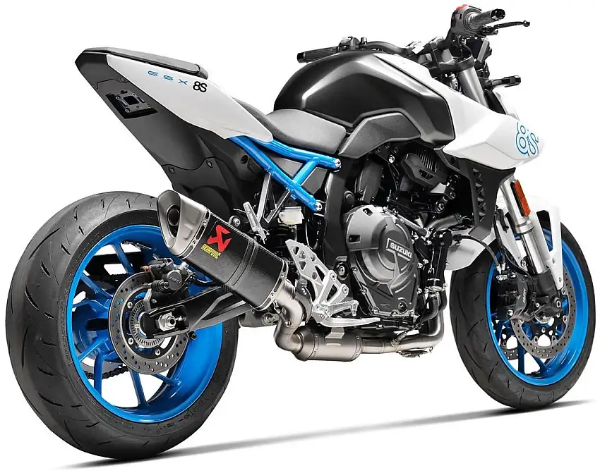 Scarico completo Akrapovic Racing non omologato con collettori in acciaio e terminale in carbonio per Suzuki GSX-8S 22-24