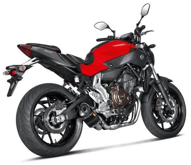 Scarico completo Akrapovic Racing non omologato con collettori in acciaio e terminale in carbonio per Yamaha MT-07 14-24