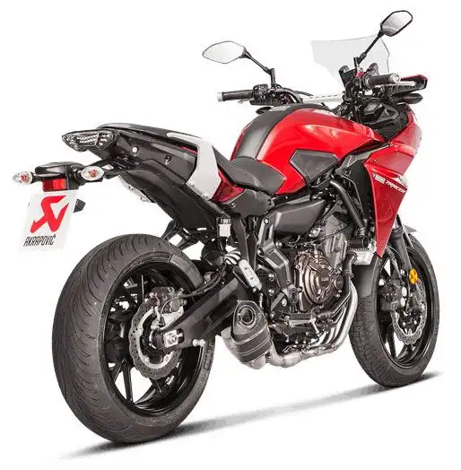 Scarico completo Akrapovic Racing non omologato con collettori in acciaio e terminale in carbonio per Yamaha MT-07 Tracer 700 GT 19-23