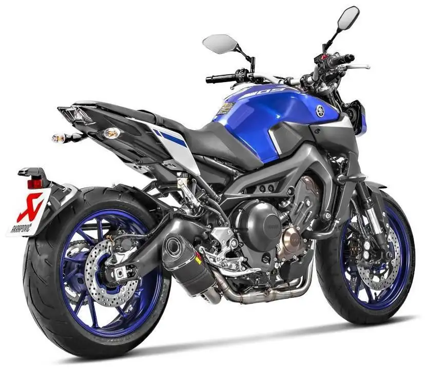 Scarico completo Akrapovic Racing non omologato con collettori in acciaio e terminale in carbonio per Yamaha MT-09 14-20
