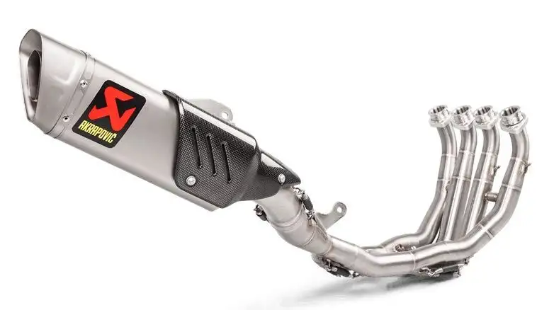 Scarico completo Akrapovic Racing non omologato con collettori in acciaio e terminale in titanio per Yamaha R6 17-25