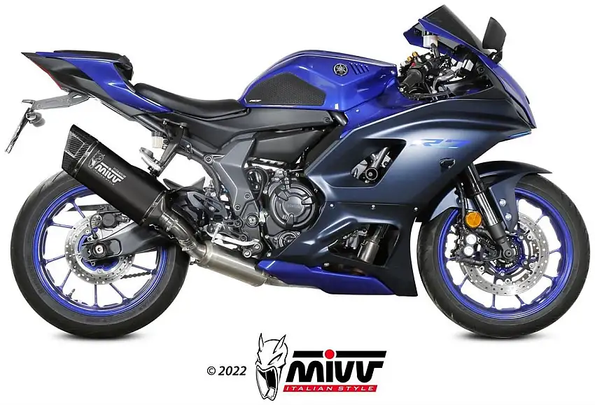 Scarico completo alto Mivv SR-1 omologato Titanio nero per Yamaha R7 22-24