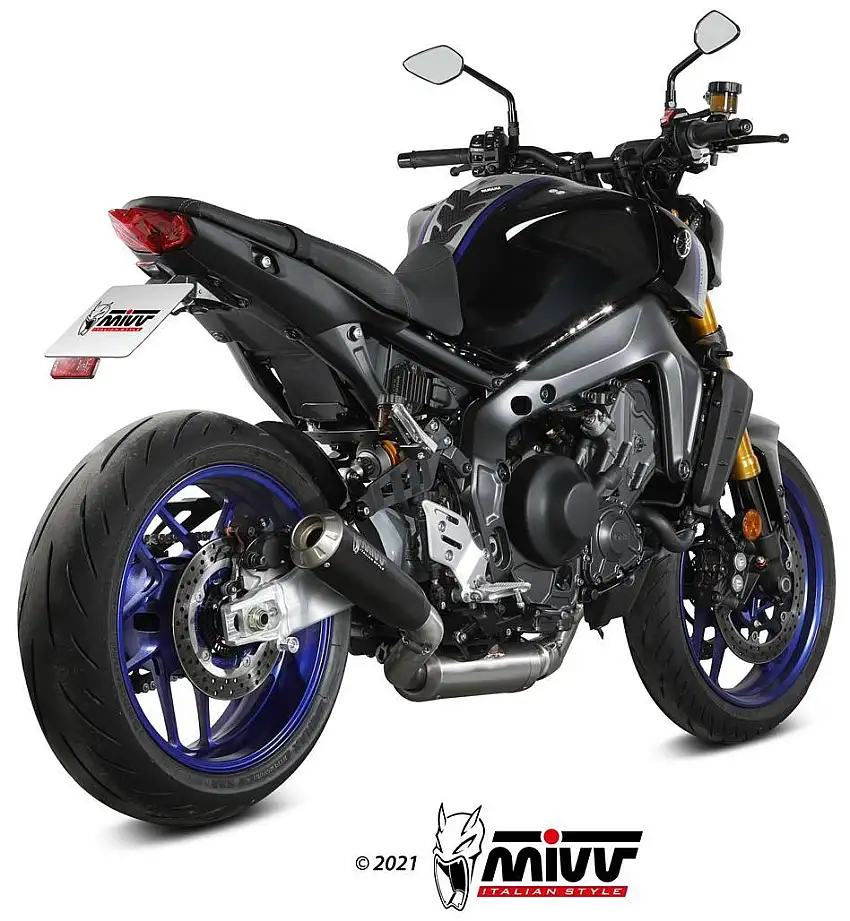 Scarico completo alto Mivv X-M1 omologato inox nero per Yamaha MT-09 SP 21-23
