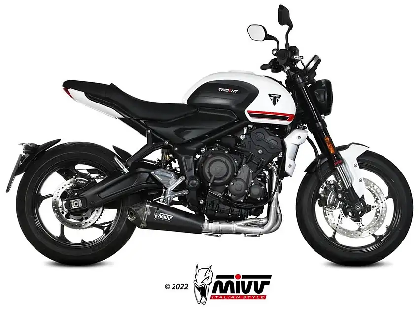 Scarico completo Mivv DELTA RACE omologato inox nero per Triumph Tiger 660 Sport 22-24