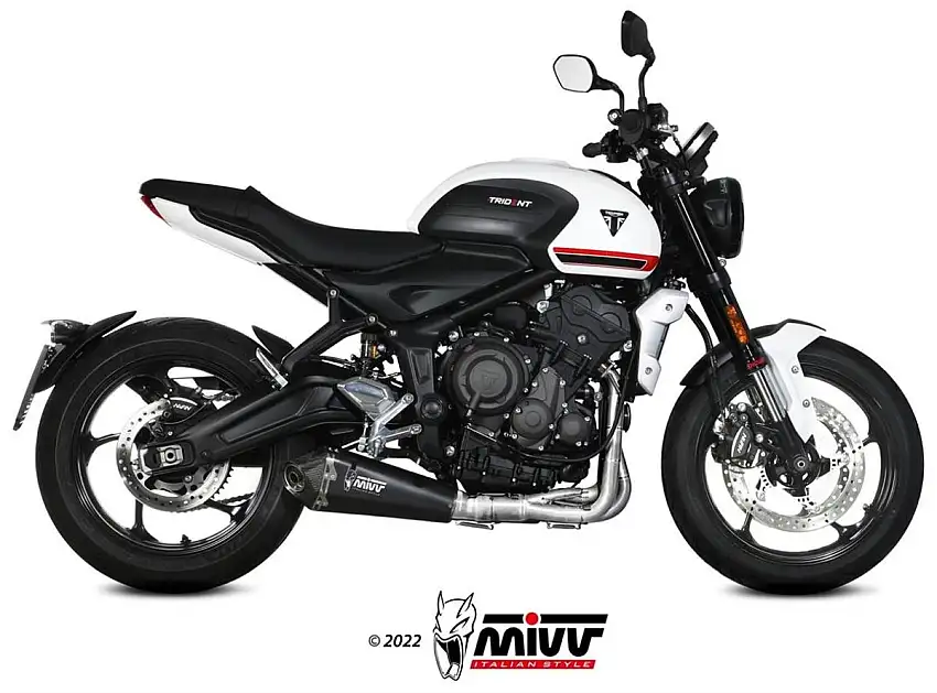 Scarico completo Mivv DELTA RACE omologato inox nero per Triumph Trident 660 21-24