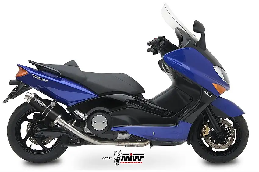 Scarico completo Mivv GP non omologato inox nero per Yamaha T-Max 500 01-07