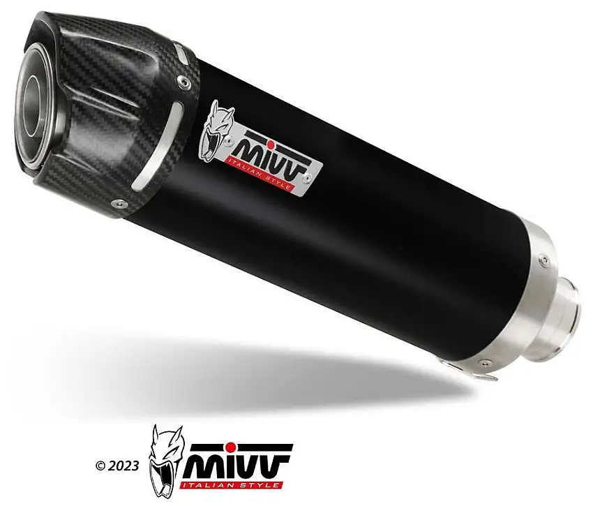 Scarico completo Mivv GP omologato inox nero con fondello in carbonio per Yamaha YZF 125 R 14-18