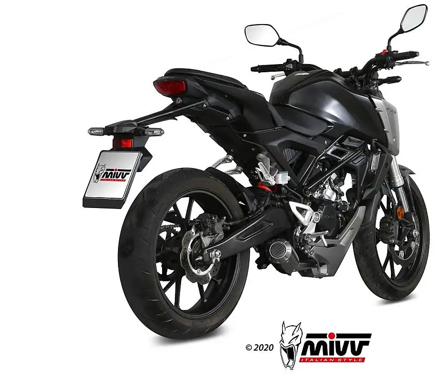 Scarico completo Mivv GPpro omologato inox nero per Honda CB 125 R 18-20