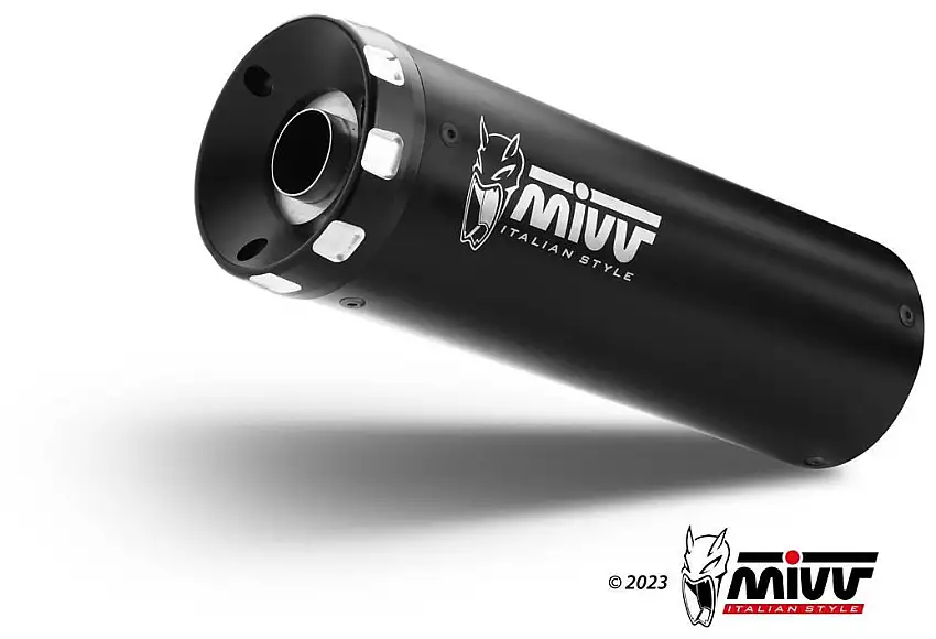 Scarico completo Mivv HR-1 non omologato inox nero per Kawasaki Vulcan 650 S 17-23