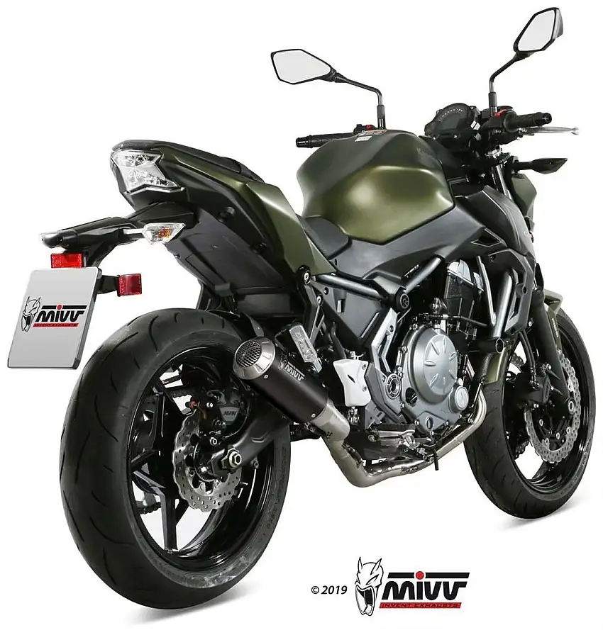 Scarico completo Mivv MK3 non omologato inox nero per Kawasaki Ninja 650 17-23