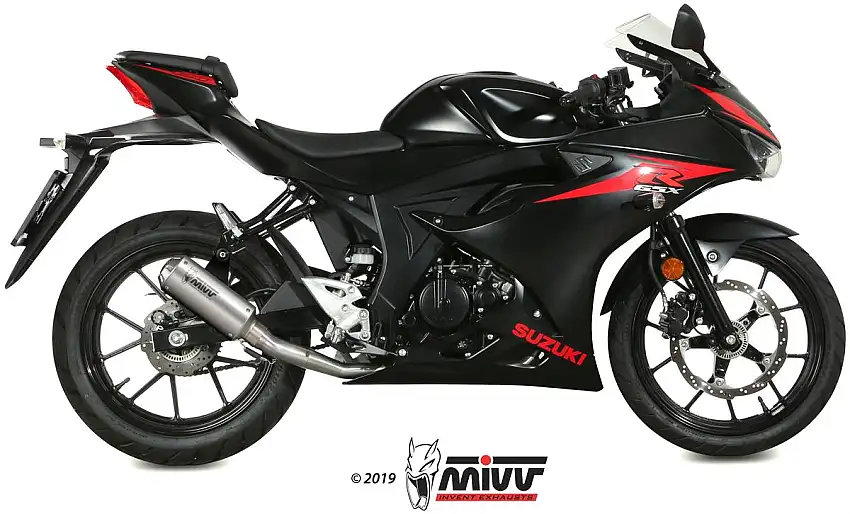 Scarico completo Mivv MK3 non omologato inox nero per Suzuki GSX-R 125 17-20
