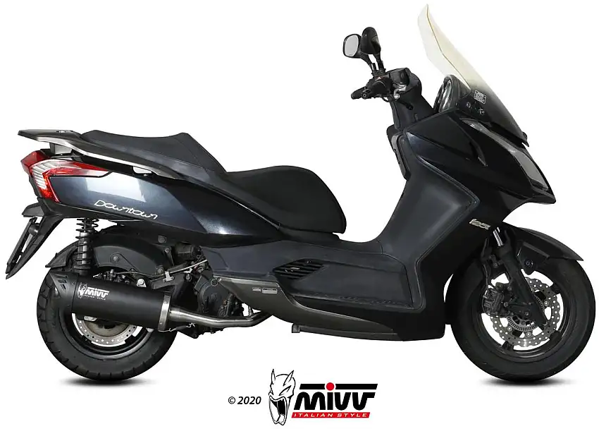 Scarico completo Mivv MOVER omologato inox nero per Kymco Downtown 125 09-16