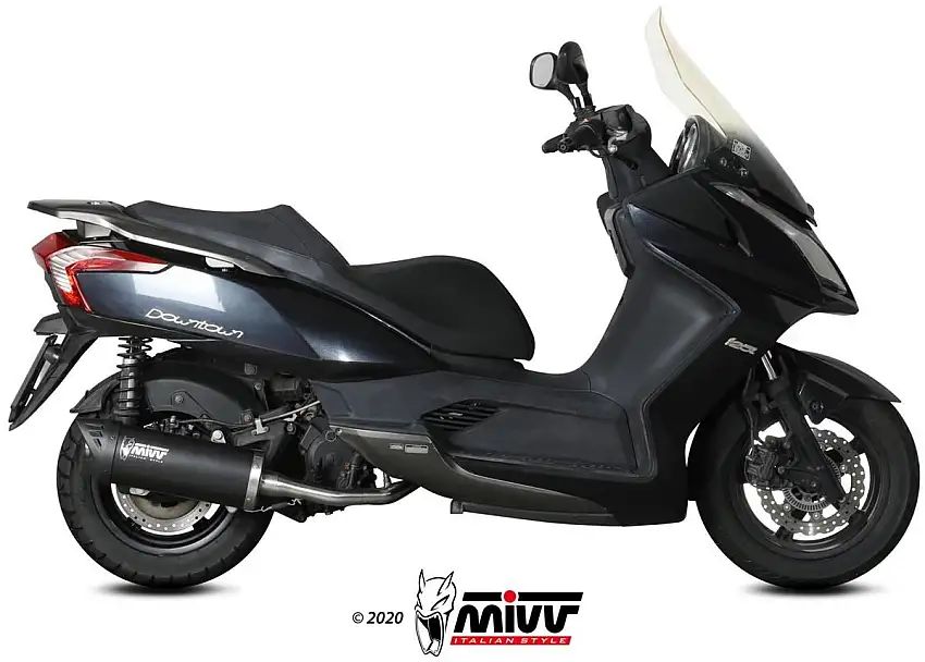 Scarico completo Mivv MOVER omologato inox nero per Kymco Downtown 125 E4 2016