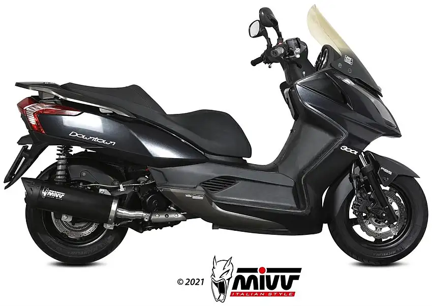 Scarico completo Mivv MOVER omologato inox nero per Kymco Downtown 300 09-17