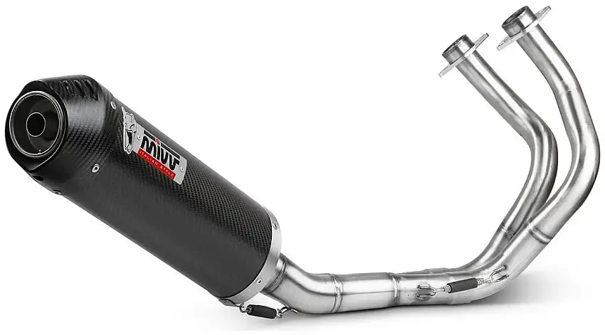 Scarico completo Mivv OVAL omologato carbonio con fondello in carbonio per Kawasaki Ninja 650 17-23