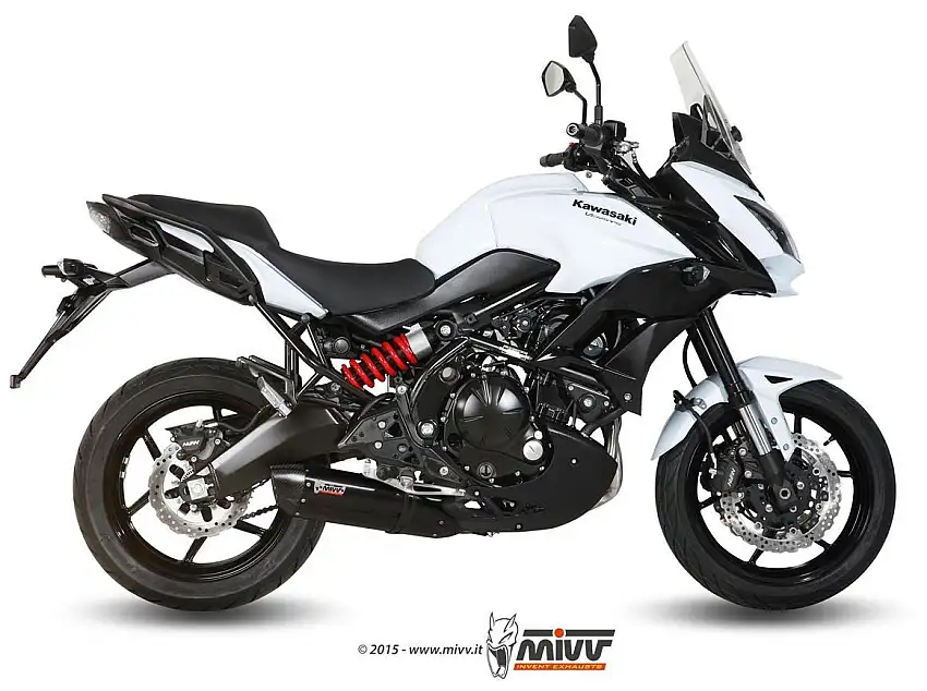 Scarico completo Mivv OVAL omologato carbonio con fondello in carbonio per Kawasaki Versys 650 15-20