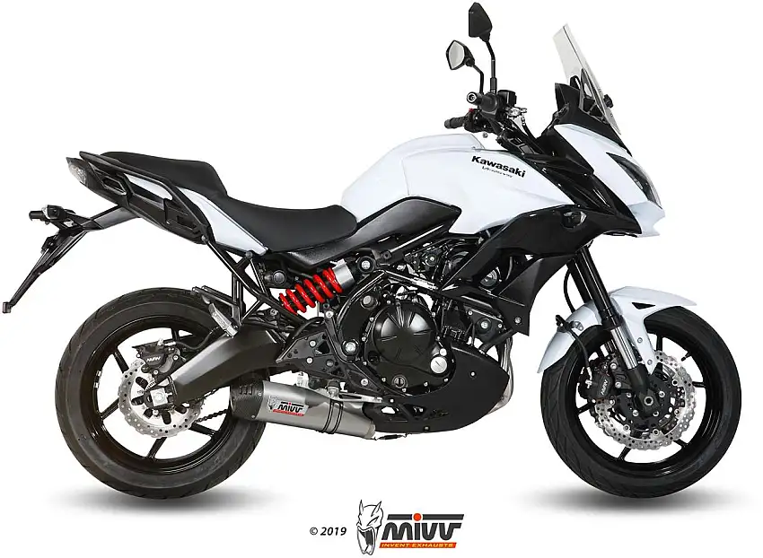 Scarico completo Mivv OVAL omologato titanio con fondello in carbonio per Kawasaki Versys 650 15-20