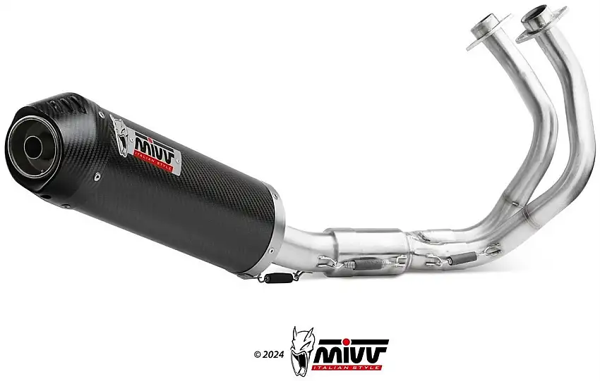 Scarico completo Mivv OVAL omologato carbonio con fondello in carbonio per Kawasaki Z 650 24-25