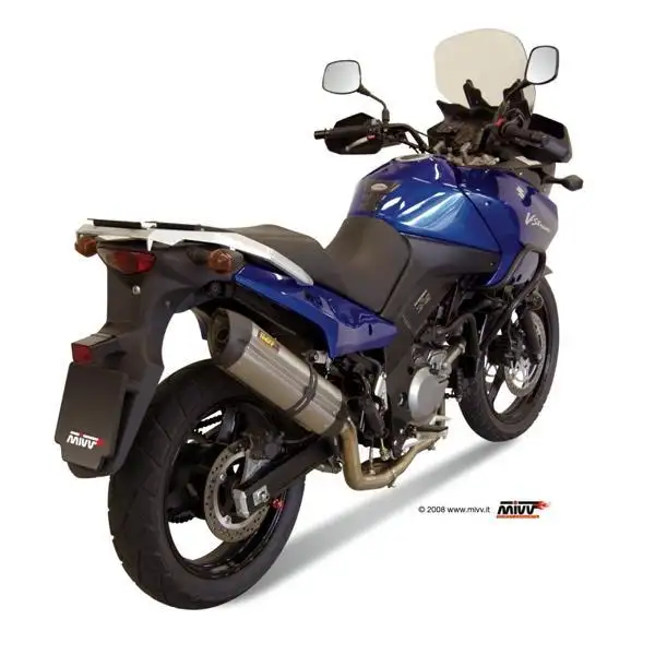 Scarico completo Mivv OVAL omologato carbonio con fondello in carbonio per Suzuki V-Strom 650 07-11