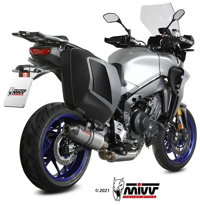 Scarico completo Mivv OVAL omologato titanio con fondello in carbonio per Yamaha Tracer 900 GT 21-24