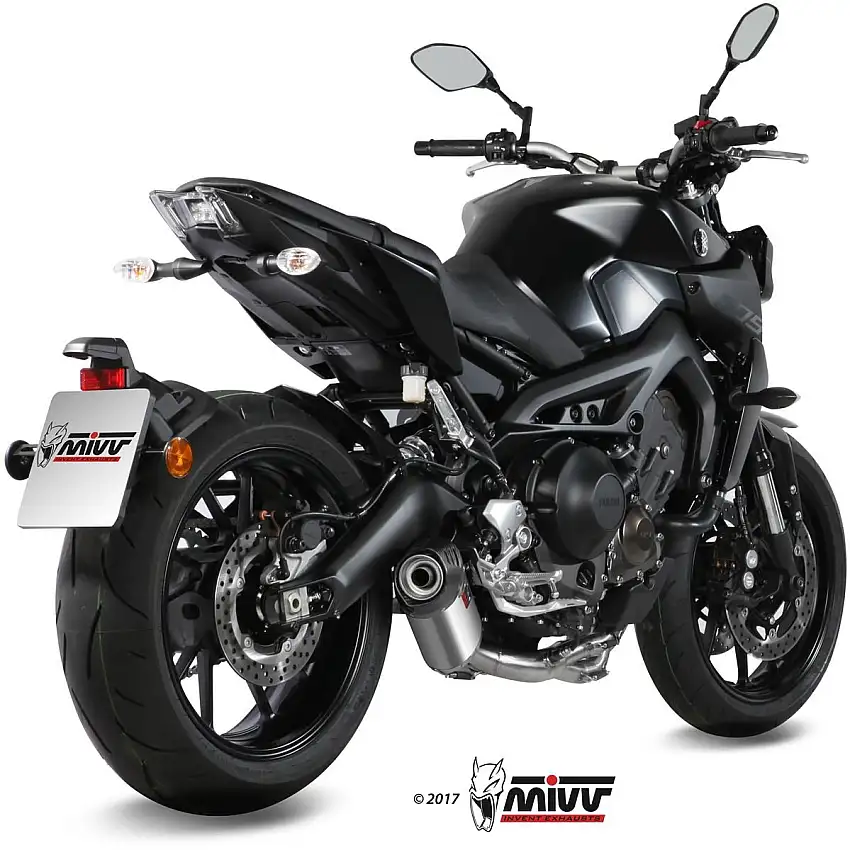 Scarico completo Mivv OVAL omologato titanio con fondello in carbonio per Yamaha MT-09 13-20