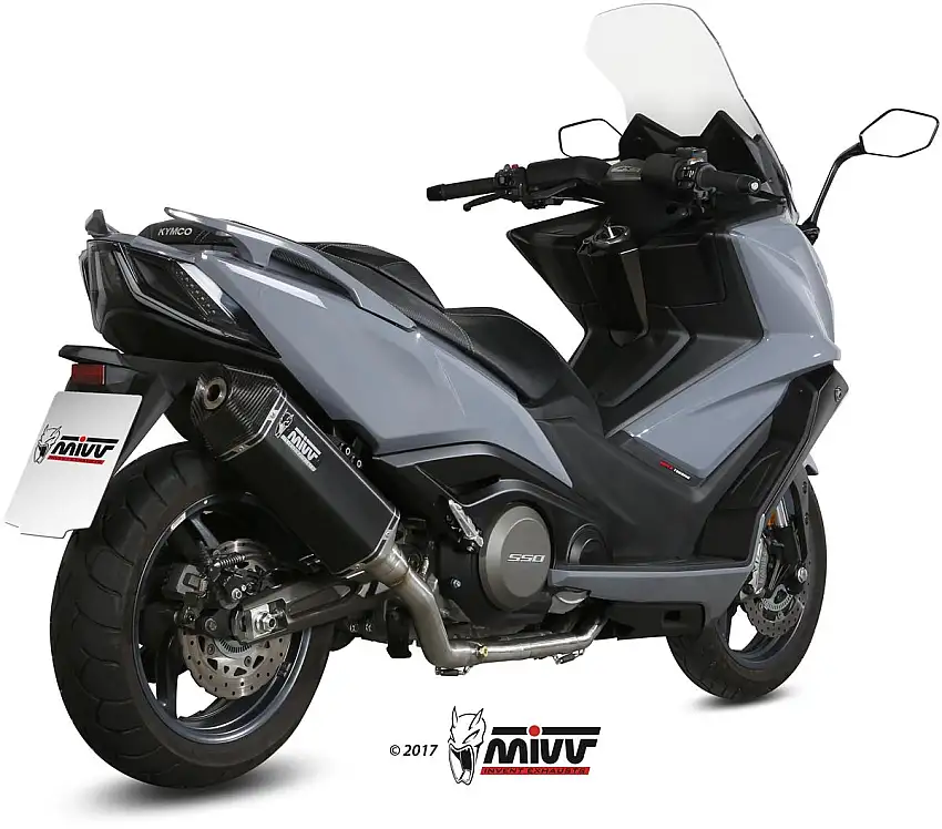 Scarico completo Mivv SPEED EDGE omologato inox nero per Kymco AK 550 17-20