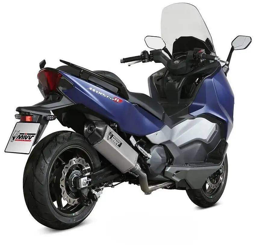 Scarico completo Mivv SPEED EDGE omologato inox con fondello in carbonio per Sym Maxsym tl 500 2020