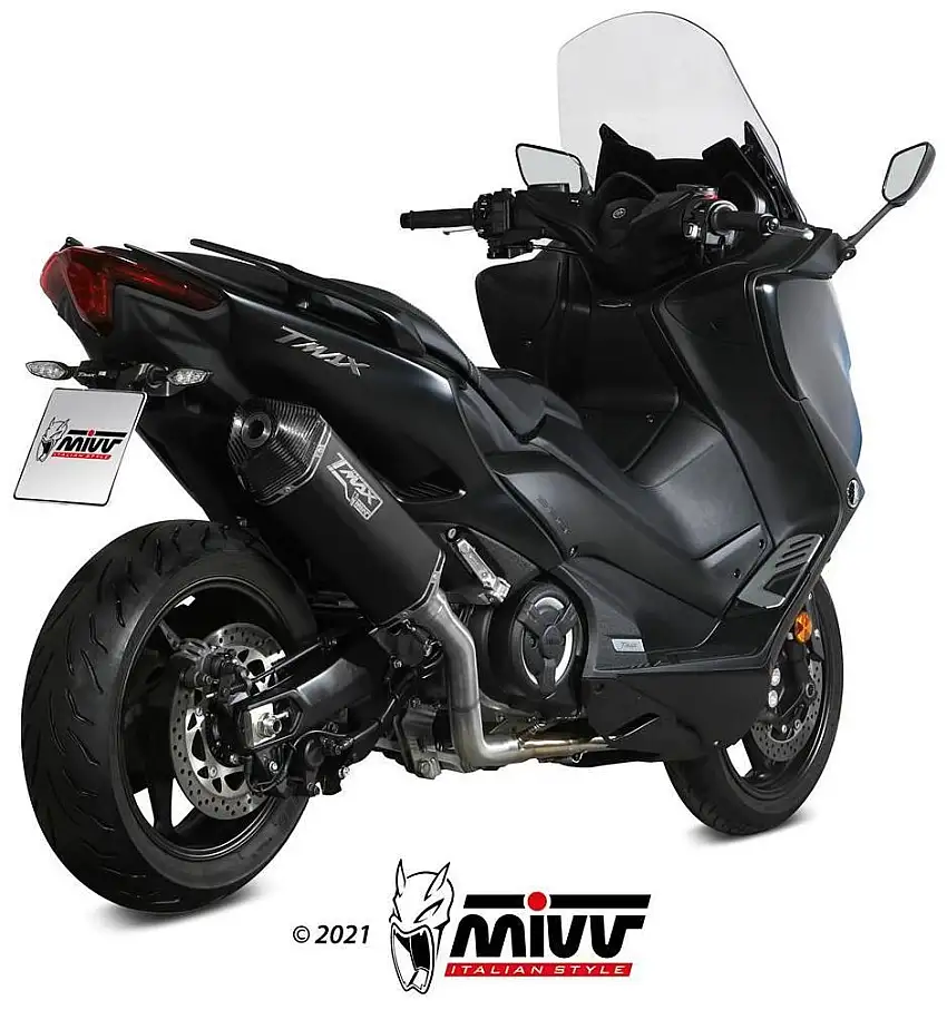 Scarico completo Mivv SPEED EDGE omologato inox nero per Yamaha T-Max 530 17-19