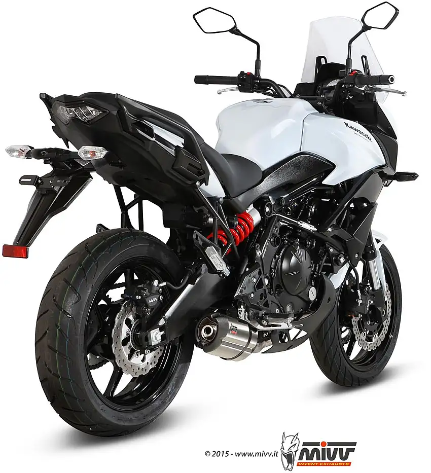Scarico completo Mivv SUONO omologato inox con fondello in carbonio per Kawasaki Versys 650 15-20