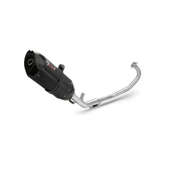 Scarico completo Mivv SUONO omologato inox nero con fondello in carbonio per Yamaha MT 125 15-19