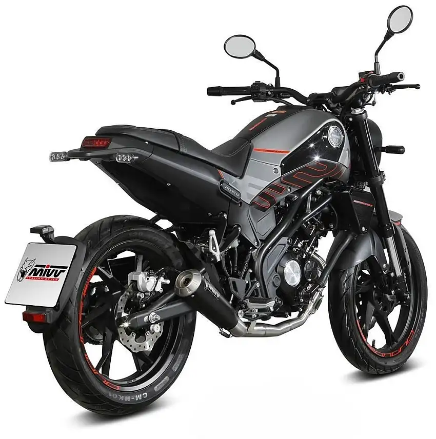 Scarico completo Mivv X-M1 omologato inox nero per Benelli Leoncino 125 22-24