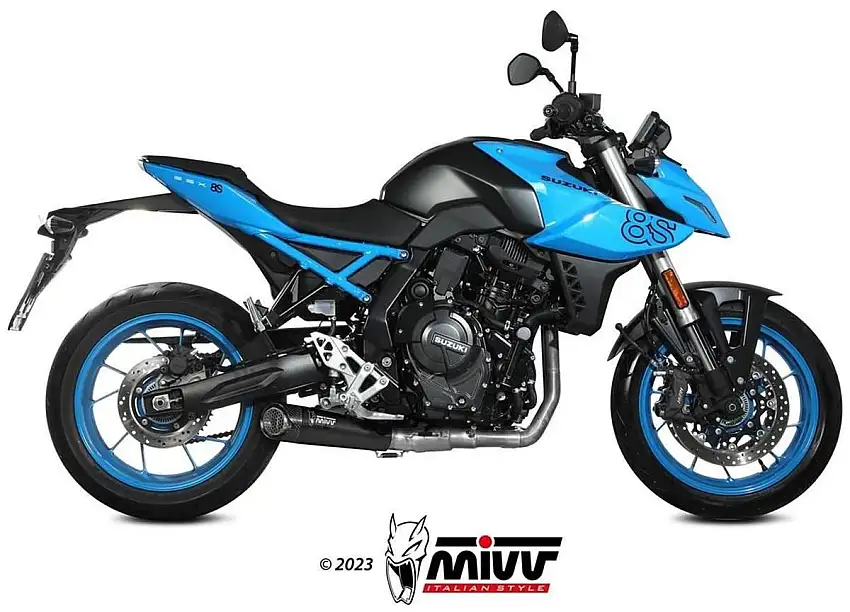 Scarico completo Mivv X-M5 non omologato inox nero per Suzuki GSX-8S 22-24